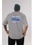 Really Great Yazılı Arka Baskılı Gri Oversize T-Shirt Unisex Erkek Kadın Bisiklet Yaka 1
