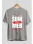 Summer Vibes 2 Ön Baskılı Gri Oversize T-Shirt Unisex Erkek Kadın Bisiklet Yaka 2
