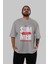 Summer Vibes 2 Ön Baskılı Gri Oversize T-Shirt Unisex Erkek Kadın Bisiklet Yaka 5