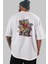 Iron Man (6) Arka Baskılı Beyaz Oversize T-Shirt Bisiklet Yaka Pamuk Erkek Kadın 5