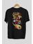 Super Mario 1 Arka Baskılı Siyah Oversize T-Shirt Bisiklet Yaka Pamuk Erkek Kadın 2