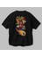 Super Mario 1 Arka Baskılı Siyah Oversize T-Shirt Bisiklet Yaka Pamuk Erkek Kadın 3