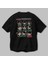 Squid Game (3) Arka Baskılı Siyah Oversize T-Shirt Bisiklet Yaka Pamuk Erkek Kadın 3