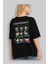Squid Game (3) Arka Baskılı Siyah Oversize T-Shirt Bisiklet Yaka Pamuk Erkek Kadın 4