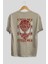 Spiderman (12) Arka Baskılı Bej Oversize T-Shirt Bisiklet Yaka Pamuk Erkek Kadın 2