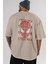 Spiderman (12) Arka Baskılı Bej Oversize T-Shirt Bisiklet Yaka Pamuk Erkek Kadın 5