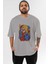 Dragon Ball Z Anime Ön Baskılı Gri Oversize T-Shirt %100 Pamuk Erkek Kadın 1