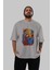 Dragon Ball Z Anime Ön Baskılı Gri Oversize T-Shirt %100 Pamuk Erkek Kadın 5