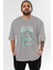 Bleach(Ulquıarra) Anime Ön Baskılı Gri Oversize T-Shirt %100 Pamuk Erkek Kadın 1