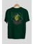 Silence Is Gold Arka Baskılı Zümrüt Yeşili Oversize T-Shirt Erkek Kadın Bisiklet Yaka 2