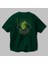 Silence Is Gold Arka Baskılı Zümrüt Yeşili Oversize T-Shirt Erkek Kadın Bisiklet Yaka 3