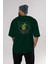 Silence Is Gold Arka Baskılı Zümrüt Yeşili Oversize T-Shirt Erkek Kadın Bisiklet Yaka 5