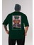 Mad Hatter Elon Musk Arka Baskılı Zümrüt Yeşili Oversize T-Shirt Unisex Erkek Kadın Bisiklet Yaka 1