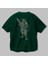 Ronin Hunter Arka Baskılı Zümrüt Yeşili Oversize T-Shirt Erkek Kadın Bisiklet Yaka 3