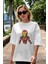 Iron Man Ön Baskılı Beyaz Oversize T-Shirt Bisiklet Yaka Erkek Kadın 5