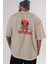 Deadpool (17) Arka Baskılı Bej Oversize T-Shirt Bisiklet Yaka Pamuk Erkek Kadın 5