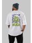 Hulk (2) Arka Baskılı Beyaz Oversize T-Shirt Bisiklet Yaka Pamuk Erkek Kadın 4