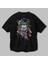 Joker Arka Baskılı Siyah Oversize T-Shirt Bisiklet Yaka Pamuk Erkek Kadın 3