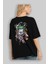 Joker Arka Baskılı Siyah Oversize T-Shirt Bisiklet Yaka Pamuk Erkek Kadın 4