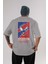 Spiderman (13) Arka Baskılı Gri Oversize T-Shirt Bisiklet Yaka Pamuk Erkek Kadın 1