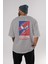 Spiderman (13) Arka Baskılı Gri Oversize T-Shirt Bisiklet Yaka Pamuk Erkek Kadın 4