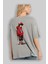 One Piece Arka Baskılı Gri Oversize T-Shirt Bisiklet Yaka Pamuk Erkek Kadın 3