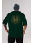 Iron Man 1 Arka Baskılı Zümrüt Yeşili Oversize T-Shirt Bisiklet Yaka Erkek Kadın 1