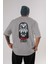 La Casa De Papel (12) Arka Baskılı Gri Oversize T-Shirt Bisiklet Yaka Pamuk Erkek Kadın 1