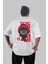 Squid Game (4) Arka Baskılı Beyaz Oversize T-Shirt Bisiklet Yaka Pamuk Erkek Kadın 1