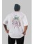 Joker Arka Baskılı Beyaz Oversize T-Shirt Bisiklet Yaka Pamuk Erkek Kadın 1