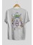 Joker Arka Baskılı Beyaz Oversize T-Shirt Bisiklet Yaka Pamuk Erkek Kadın 2