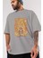 Portgas D. Ace Anime Ön Baskılı Gri Oversize T-Shirt %100 Pamuk Erkek Kadın 3