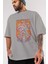 One Pıece (3) Anime Ön Baskılı Gri Oversize T-Shirt %100 Pamuk Erkek Kadın 3