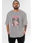 Sukuna Ryoumen 1 Anime Ön Baskılı Gri Oversize T-Shirt %100 Pamuk Erkek Kadın 1