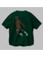 Slamdunk Arka Baskılı Zümrüt Yeşili Oversize T-Shirt Erkek Kadın Bisiklet Yaka 3