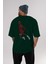 Slamdunk Arka Baskılı Zümrüt Yeşili Oversize T-Shirt Erkek Kadın Bisiklet Yaka 5