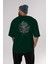 Marilyn Manson Arka Baskılı Zümrüt Yeşili Oversize T-Shirt Unisex Erkek Kadın Bisiklet Yaka 5