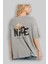 Teddy Nıce To Meet You Arka Baskılı Gri Oversize T-Shirt Unisex Erkek Kadın Bisiklet Yaka 3