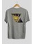 Summer Vibes Yazılı Arka Baskılı Gri Oversize T-Shirt Unisex Erkek Kadın Bisiklet Yaka 2