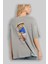 Teddy Bear Play Hard Arka Baskılı Gri Oversize T-Shirt Unisex Erkek Kadın Bisiklet Yaka 3
