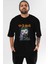 Joker (6) Ön Baskılı Siyah Oversize T-Shirt Bisiklet Yaka Erkek Kadın 1