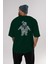 Stay Puft Arka Baskılı Zümrüt Yeşili Oversize T-Shirt Erkek Kadın Bisiklet Yaka 5