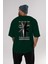 God Save The Youth Arka Baskılı Zümrüt Yeşili Oversize T-Shirt Unisex Erkek Kadın Bisiklet Yaka 5