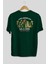 Los Angeles Arka Baskılı Zümrüt Yeşili Oversize T-Shirt Unisex Erkek Kadın Bisiklet Yaka 2