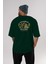 Los Angeles Arka Baskılı Zümrüt Yeşili Oversize T-Shirt Unisex Erkek Kadın Bisiklet Yaka 5