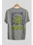 Hulk (2) Arka Baskılı Gri Oversize T-Shirt Bisiklet Yaka Pamuk Erkek Kadın 2
