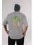 Joker (3) Arka Baskılı Gri Oversize T-Shirt Bisiklet Yaka Pamuk Erkek Kadın 1