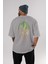Joker (3) Arka Baskılı Gri Oversize T-Shirt Bisiklet Yaka Pamuk Erkek Kadın 4