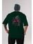 Spiderman (23) Arka Baskılı Zümrüt Yeşili Oversize T-Shirt Bisiklet Yaka Erkek Kadın 1