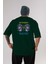 Sick Of Society Arka Baskılı Zümrüt Yeşili Oversize T-Shirt Erkek Kadın Bisiklet Yaka 1